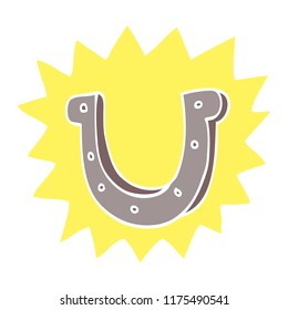 cartoon doodle lucky horseshoe