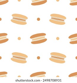 Cartoon doodle of Macaron seamless patterns.