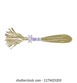 cartoon doodle magic broom