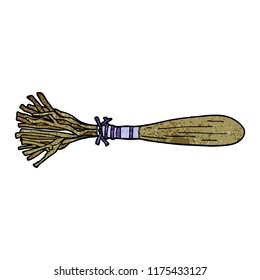 escoba mágica del doodle de dibujos animados