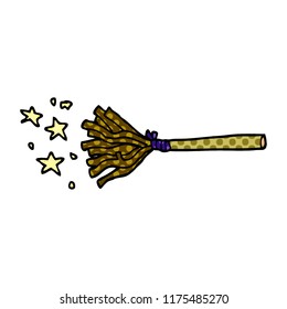 cartoon doodle magic broom