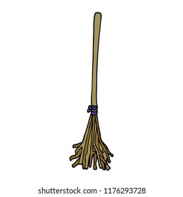 escoba mágica del doodle de dibujos animados