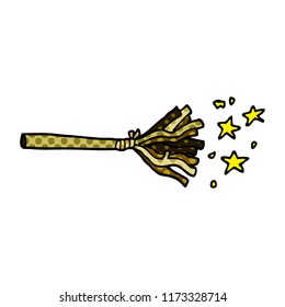 cartoon doodle magic broom sticks