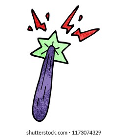 cartoon doodle magic wand 