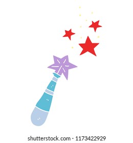 cartoon doodle magic wand