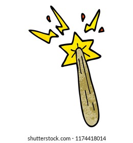 cartoon doodle magic wand