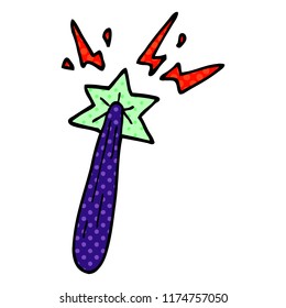 cartoon doodle magic wand 