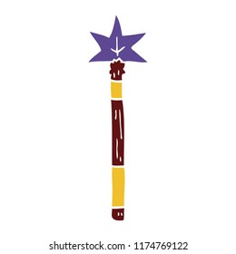 cartoon doodle magic wand