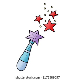 cartoon doodle magic wand