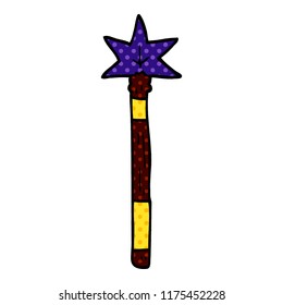 cartoon doodle magic wand