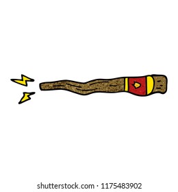 cartoon doodle magic wand