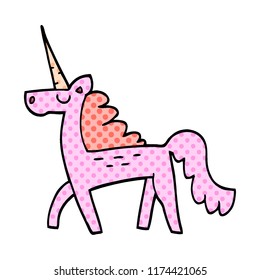 cartoon doodle magical unicorn