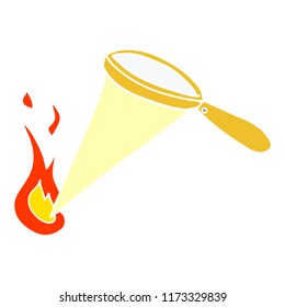 cartoon doodle magnifying glass