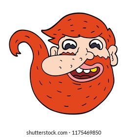 Cartoon-Doodman mit Ingwer-Bart