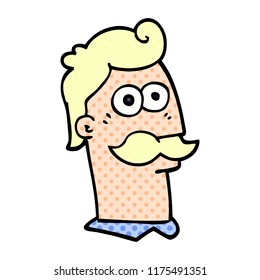 cartoon doodle man with mustache