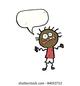 cartoon doodle man panicking