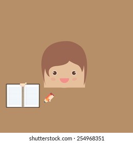 cartoon doodle man rectangle of business, vector illustration