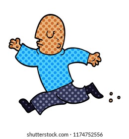 cartoon doodle man running