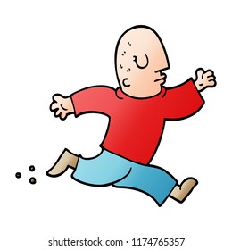 cartoon doodle man running