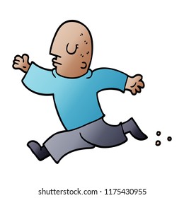 cartoon doodle man running