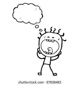 cartoon doodle man screaming