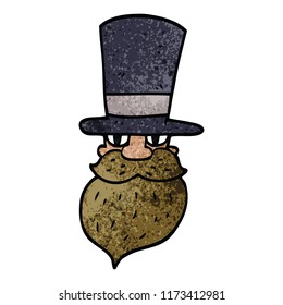 cartoon doodle man in top hat