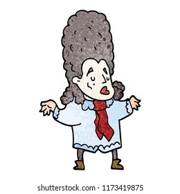 cartoon doodle man in wig