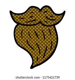 cartoon doodle mans facial brown beard