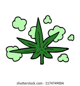 cartoon doodle marijuana leaf