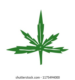 cartoon doodle marijuana leaf