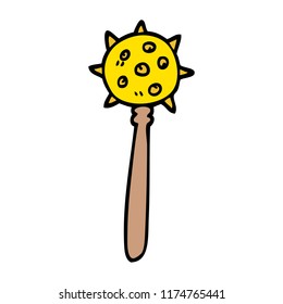 caricatura doodle mace medieval