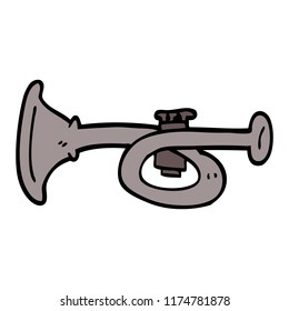 cartoon doodle metal trumpet