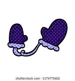 caricatura doodle mittens