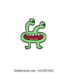 monstruo del doodle de dibujos animados
