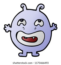 monstruo del doodle de dibujos animados
