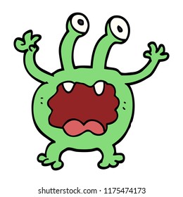 monstruo del doodle de dibujos animados