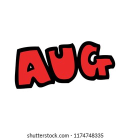 doodle de dibujos animados mes de agosto
