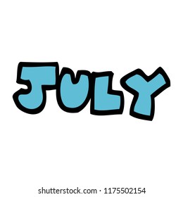 cartoon doodle month of july