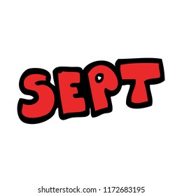 cartoon doodle month of september