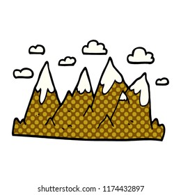 cartoon doodle mountain range
