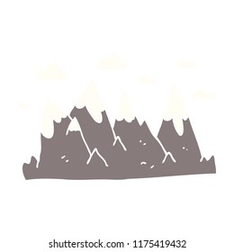 Cartoon-Doodle-Gebirge