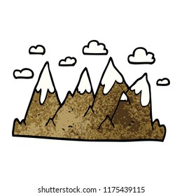 cartoon doodle mountain range
