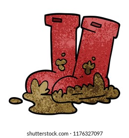 desenhos animados rabiscar botas lamacentas