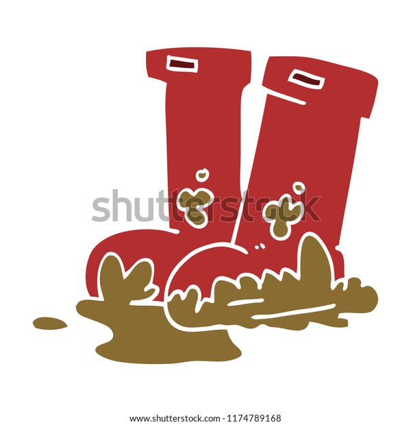 Cartoon Doodle Muddy Boots Stock Vector (Royalty Free) 1174789168