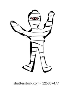 cartoon doodle of mummy