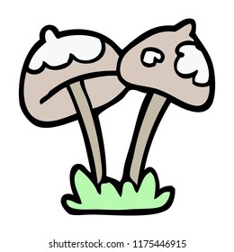 cartoon doodle mushroom