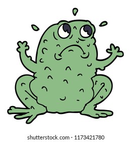 cartoon doodle nervous toad