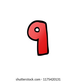 doodle de dibujos animados número 9