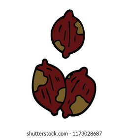 cartoon doodle nuts in shells