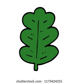cartoon doodle oak leaf
